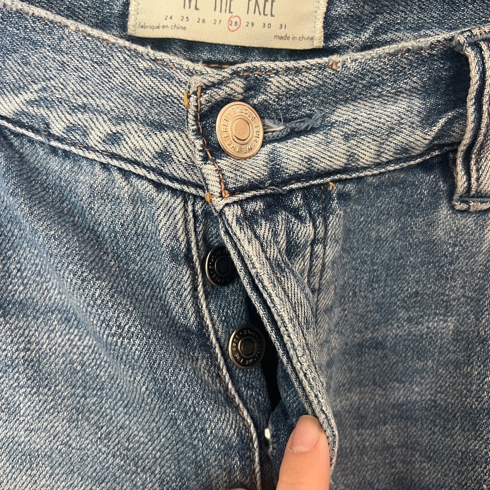 We the Free Loving Good Vibrations Frayed Denim Shorts - Picture 3 of 10